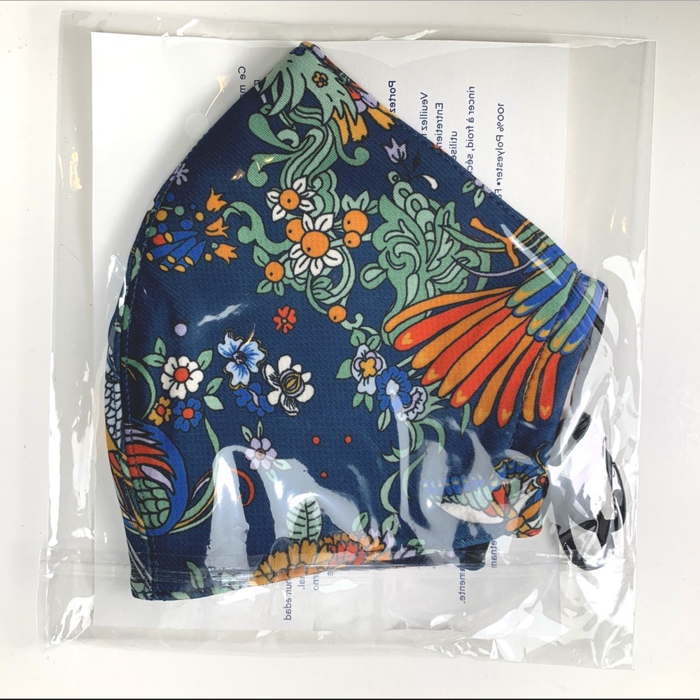 Tory Burch Designer Face Mask- Paradise Navy